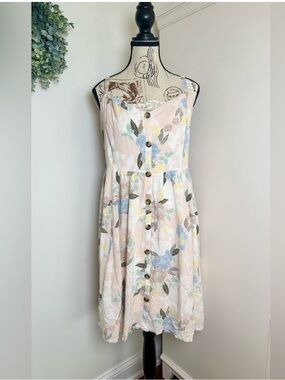 Torrid Light Pink Floral Challis Button Hi-Lo Dress Size 4X/26
